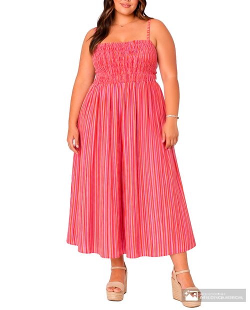 Vestido midi More Than Angels rosado texturizado para mujer