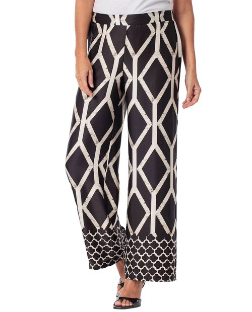 Pantalón Punt Roma pull on estampado geométrico para mujer