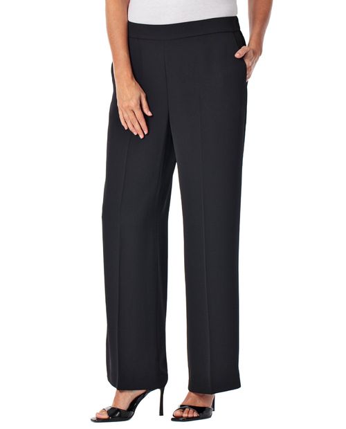 Pantalón Punt Roma straight negro sólido para mujer