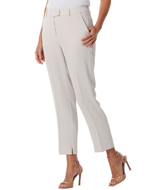 Pantalón Punt Roma clásico beige sólido para mujer