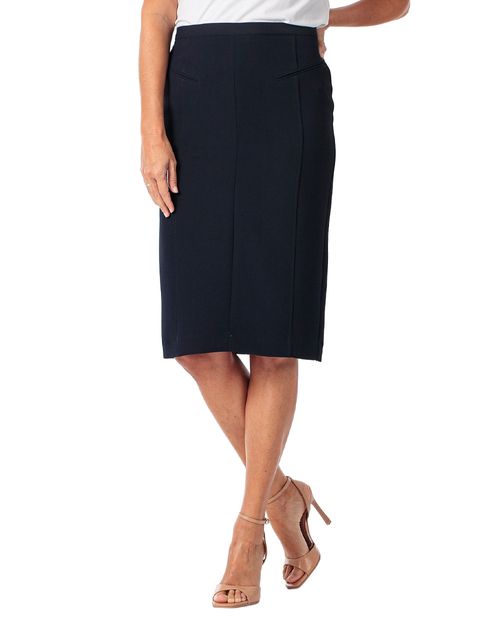 Falda Punt Roma tipo lápiz navy sólida para mujer