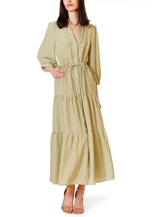 Vestido maxi Julian And Jordan amarillo rayado para mujer