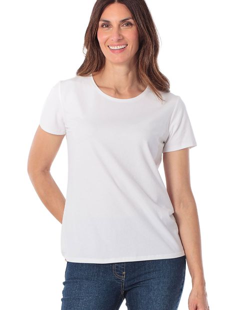 Camiseta básica Punt Roma sólida para mujer