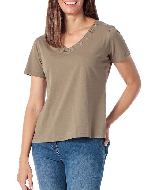 Camiseta Punt Roma sólida para mujer