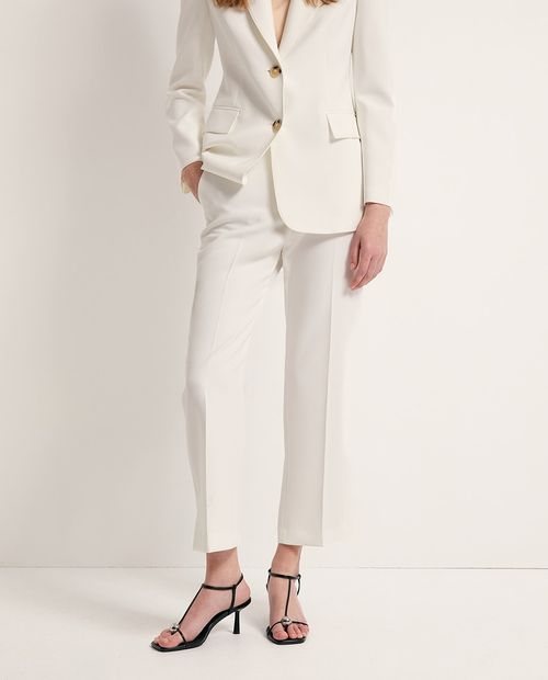 Pantalón Sfera clásico blanco sólido para mujer