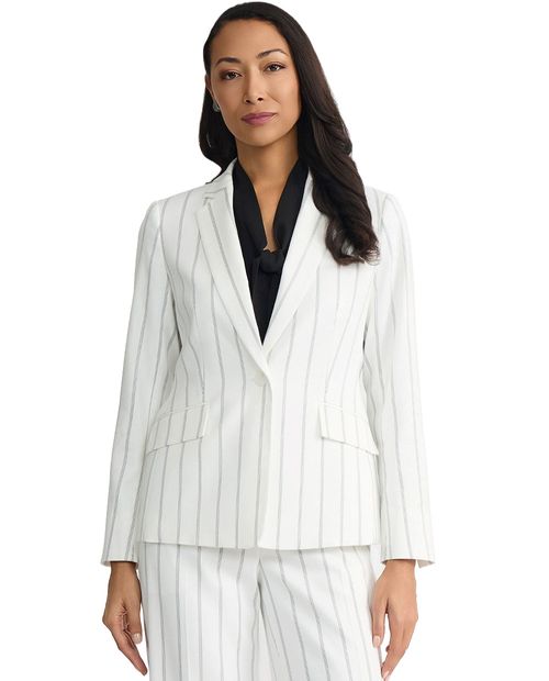 Chaqueta casual Kasper Separates blanco rayado para mujer