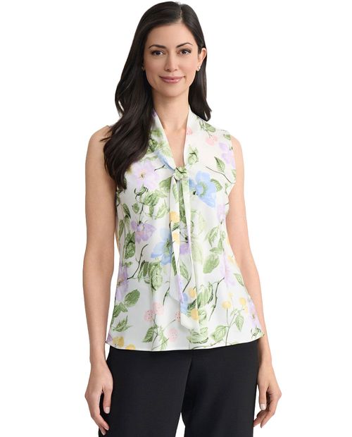 Blusa casual Kasper Separates multicolor con estampado floral para mujer