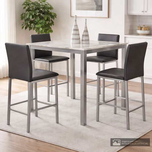 Juego de comedor 4 personas alto Brynn