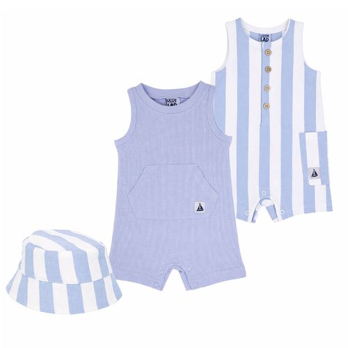 Set de 2 rompers con sombrero para bebé niño