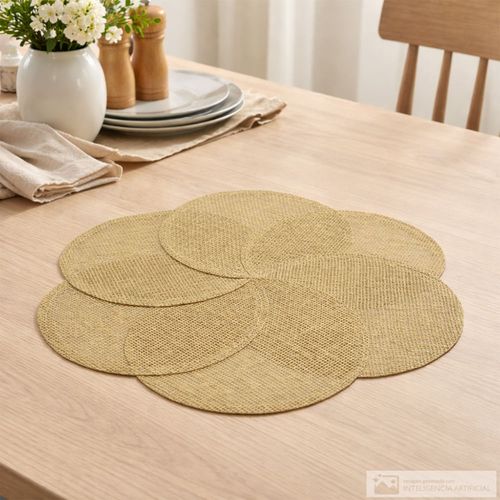 Individual con forma de flor de fibra natural para mesa 37 cm