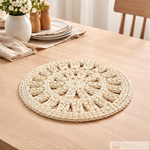 Individual redondo fibra natural para mesa 31 cm