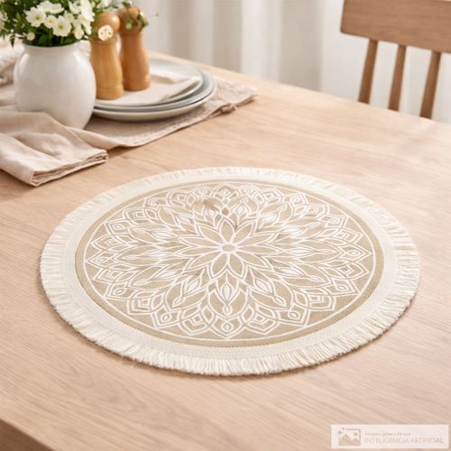 Individual redondo fibra natural para mesa 37 cm