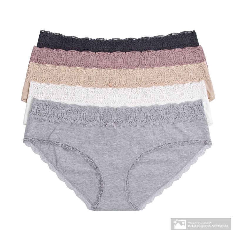 Set de 5 panties hipsters Rene Rofe heather para mujer - Siman Guatemala