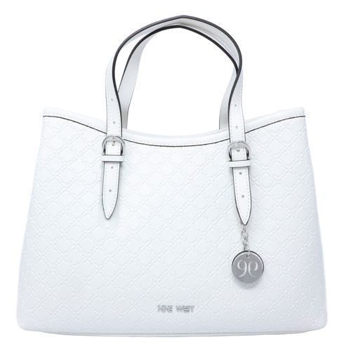 Cartera satchel Nine West Kieran color blanco para mujer