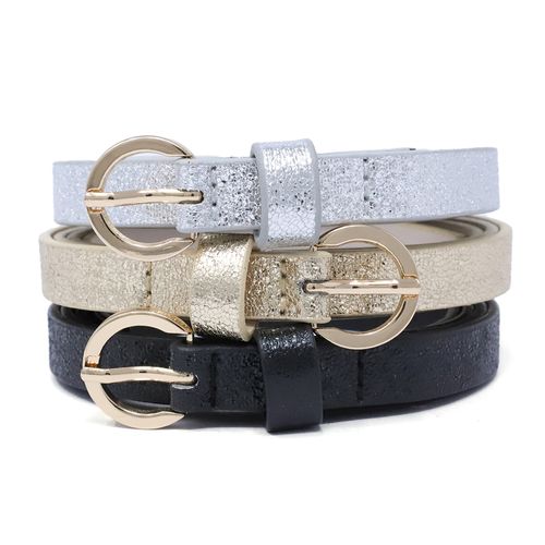Set de 3 cinturones Joia color gris/negro/dorado para mujer