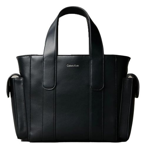 Cartera tote Calvin Klein Webbing color negro para mujer