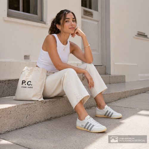 Zapato Adidas Originals Japan casual color blanco/gris para mujer