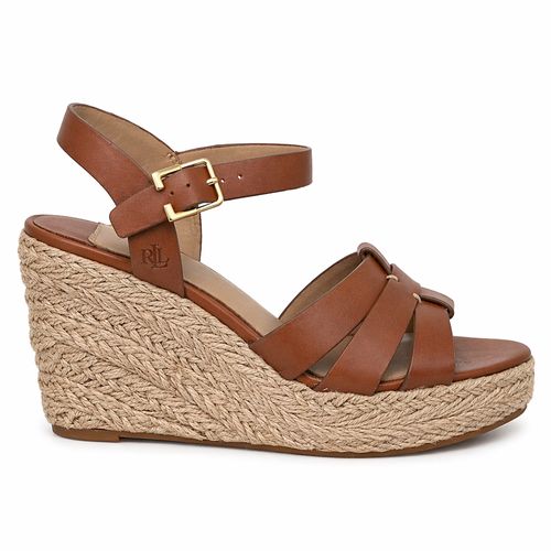 Sandalia casual Lauren color café para mujer