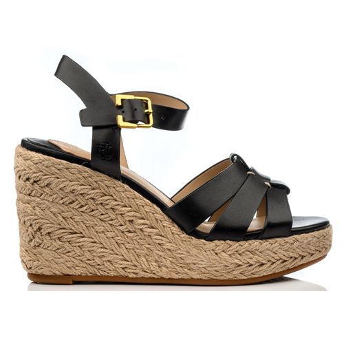 Sandalia casual Lauren color negro para mujer