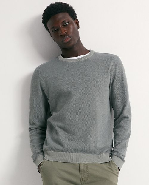 Suéter Sfera pull over gris texturizado para hombre