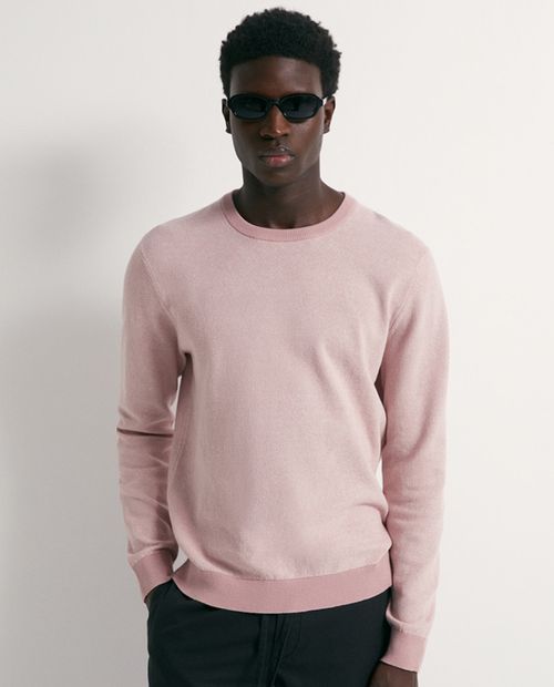 Suéter Sfera pull over rosado texturizado para hombre