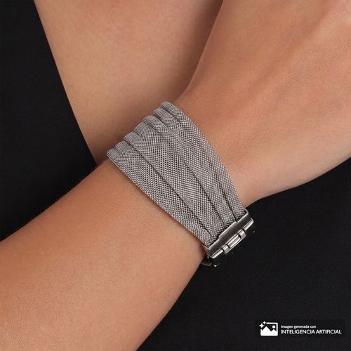 Pulsera de malla de acero inoxidable para mujer