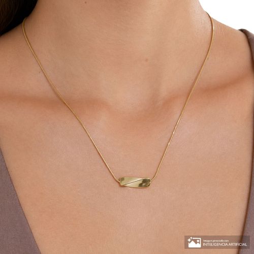 Collar de acero inoxidable con enchape de oro 1mm-46 cm para mujer