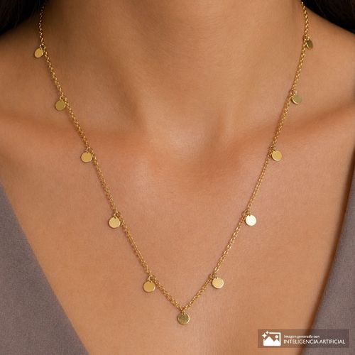 Collar de acero inoxidable chapado en oro 1 mm-46 cm para mujer