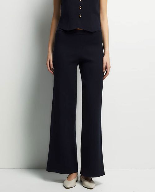 Pantalón Sfera pull on dark navy sólido para mujer