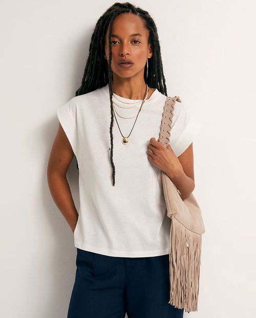 Camiseta Sfera blanca sólida para mujer