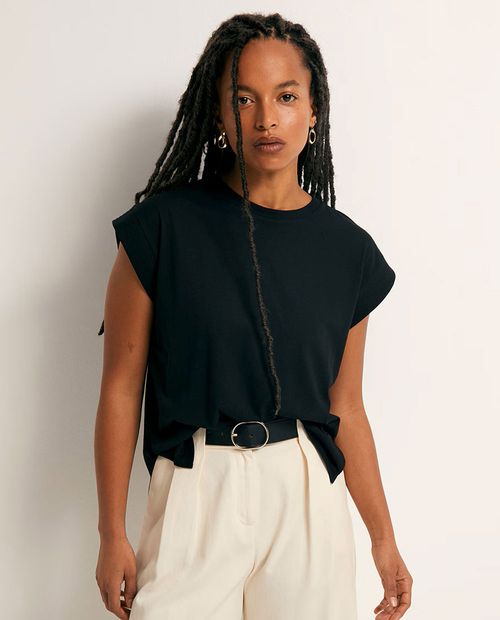 Camiseta Sfera negra sólida para mujer