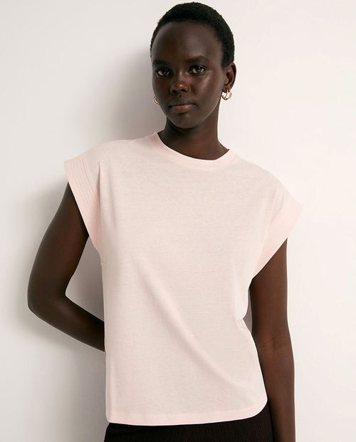 Camiseta Sfera rosada sólida para mujer
