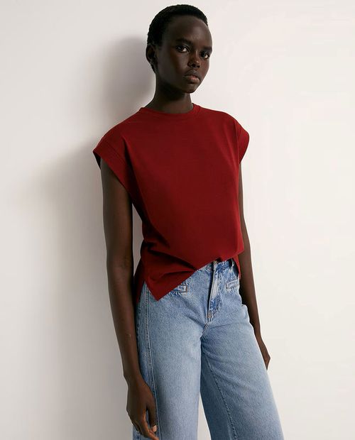 Camiseta Sfera roja sólida para mujer
