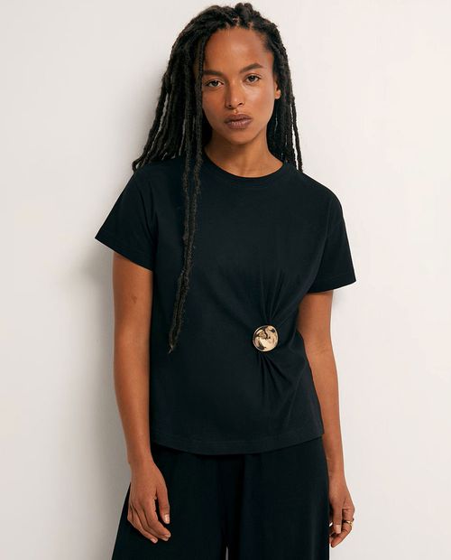 Camiseta Sfera negra sólida para mujer