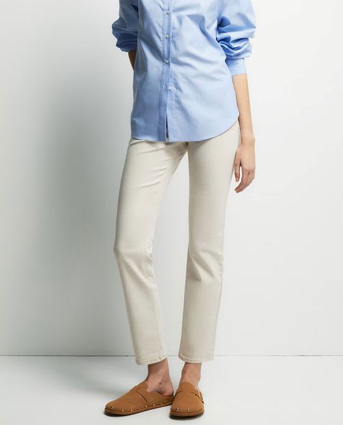 Jeans Sfera Straight crema denim para mujer