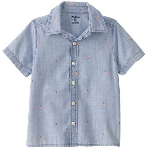 Camisa azul con estampado de zanahorias para niño