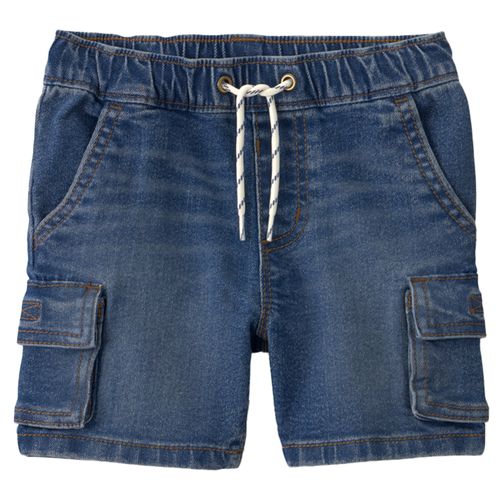 Short azul denim cargo de niño
