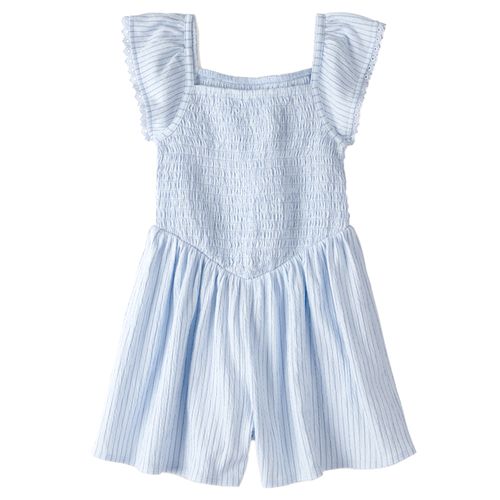 Romper azul con textura para niña