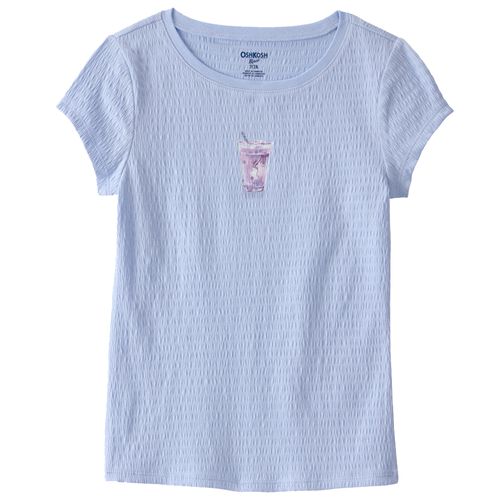 Camiseta azul con textura arrugada para niña