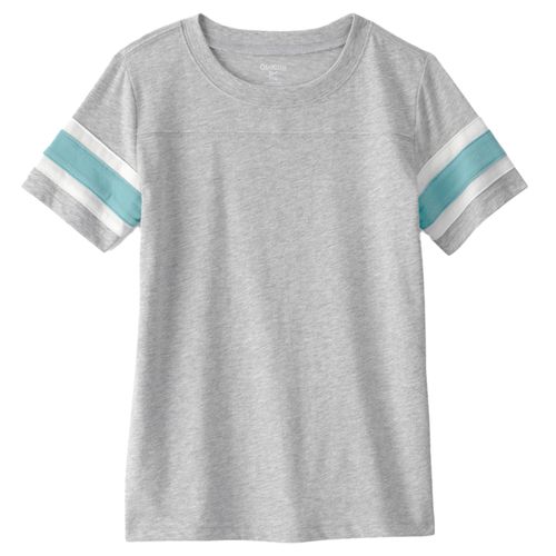 Camiseta gris con franjas en mangas para niño