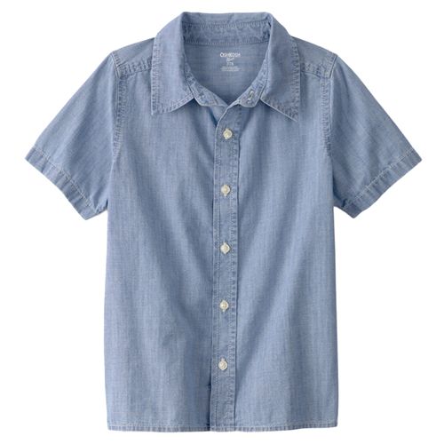 Camisa celeste tipo denim para niño