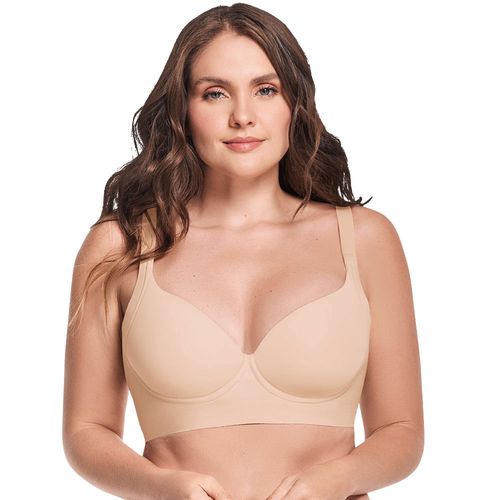 Brasier con aros Laura beige sólido para mujer