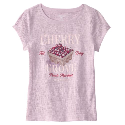 Camiseta rosada con textura arrugada para niña