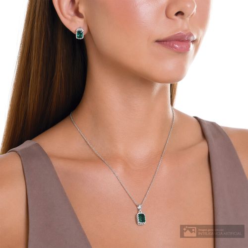 Set de collar y aretes de plata para mujer