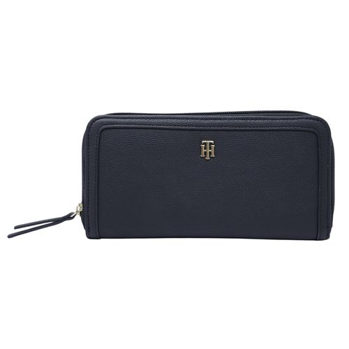 Billetera zip around Tommy Hilfiger color negro para mujer