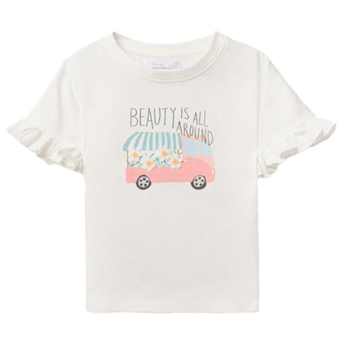 Camiseta blanca con estampado para niña
