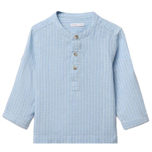 Camisa celeste rayada para bebé niño