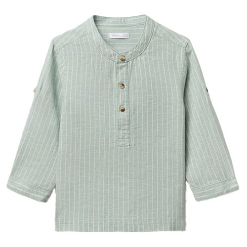 Camisa verde rayada para bebé niño