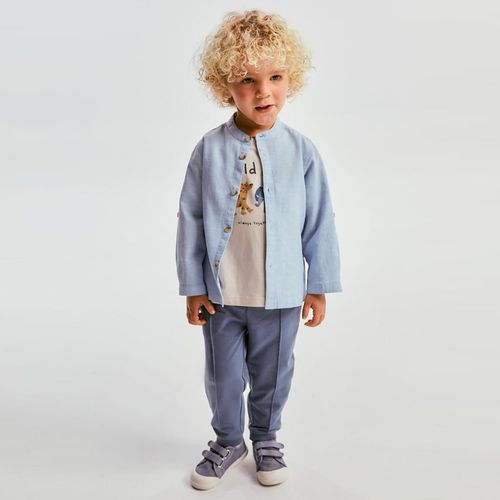 Camisa azul para bebé niño