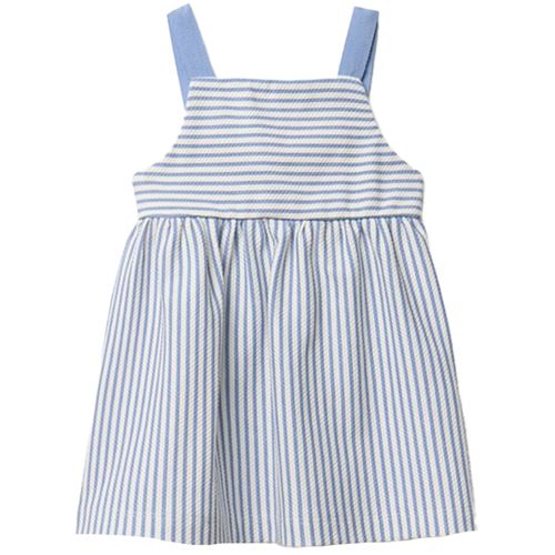 Vestido blanco rayado para bebé niña